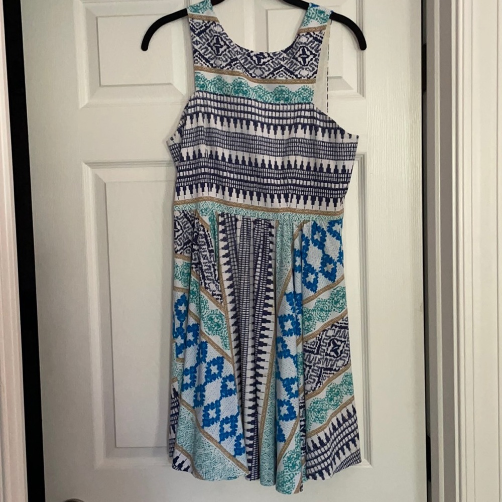 Blue patterned dress